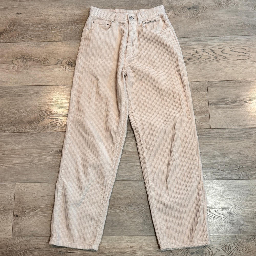 BDG High Rise Baggy Corduroy Pants Beige Womens Size 27 Urban Outfitters